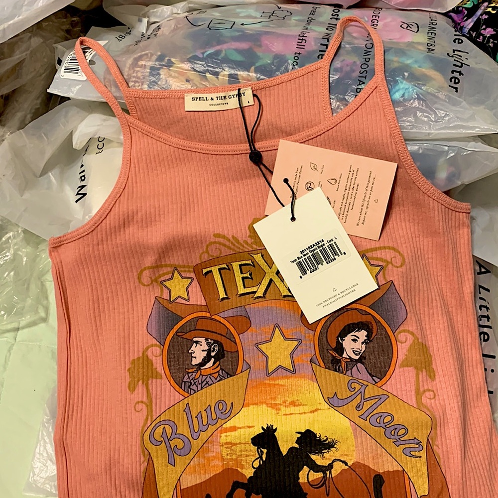 Spell Texan Blue Moon 🌚 🌙 Singlet NWTs Sz Large